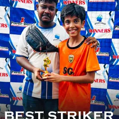 We celebrate specific skills that define a match. Darsh is also recognized as the 'Best Striker' for his goal-scoring prowess.
