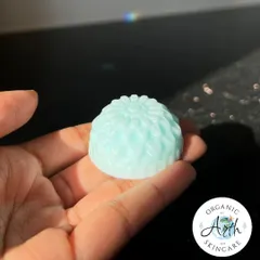 This is my "Baby Boy Joy" soap, a custom creation for a baby shower. The calming blue color and gentle ingredients are perfect for celebrating a new arrival.