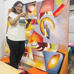 The final touches are always applied with care and happiness. It is this passion that I believe truly brings a commissioned painting to life, making it more than just decor but a piece of art with a soul.
