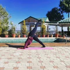 Practicing by the pool with the mountains in the background. This is a one-legged dolphin pose, a great prep for inversions. I am grateful for these moments where I can connect my practice with nature.