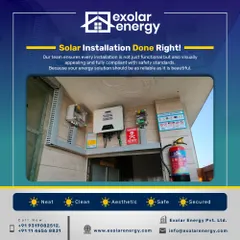 A great solar installation is not just functional, it's also safe, clean, and built to last. This image shows our attention to detail in every setup, ensuring all components like the inverter and safety cutoffs are securely and neatly organized.