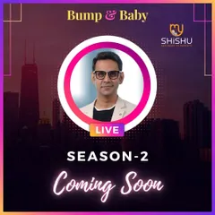 Coming soon! An announcement for Season 2 of the "Bump & Baby" Instagram Live event series, where we discuss all things related to pregnancy and parenting.