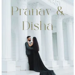 This is from a styled pre-wedding shoot, creating a dramatic and elegant portrait. The grand architecture and the bride's flowing gown come together to produce a truly showstopping image that feels like a movie poster for your own love story.