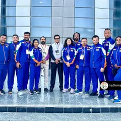 With fellow Team India coaches at the World Karate Federation (WKF) Youth League event in Fujairah, UAE. We are constantly learning and collaborating to elevate Indian karate.