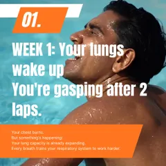 In your first week, your lungs will wake up. You might be gasping after two laps, but that is your respiratory system getting stronger. Every breath you take is expanding your lung capacity.