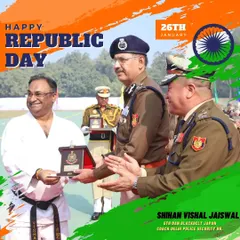 Receiving a token of appreciation from the Delhi Police on Republic Day. My association with the force is a matter of great pride and responsibility, and I am dedicated to providing the best possible self-defense training.