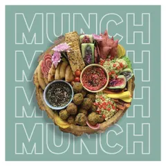 This is the perfect platter for any screening or get-together. My Mediterranean platter is loaded with crispy falafel, lavash, pita bread, and fresh tabbouleh. It comes with two of my signature dips: a dreamy beetroot hummus and a smoky activated charcoal hummus.