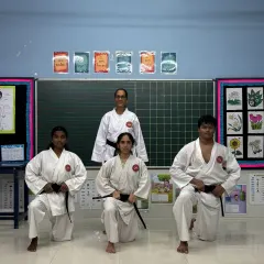 The culmination of years of hard work. We are proud to present our newest Shodans (black belts) alongside their Sensei, a moment of immense pride and a key milestone in their Karate-do journey.