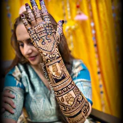 A beautiful full arm design for a Krishna bhakt. This Marathi bride wanted her devotion reflected in her mehndi, so we included several elements from Krishna's stories, like him playing the flute and with the gopis.