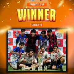 Champions! Our Under-16 boys team celebrating their victory at the Friends' Cup. A fantastic performance from the entire squad.