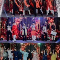The heart of the Sangeet is the performances by friends and family. We capture the energy, coordination, and emotion of these special dances that celebrate the couple.