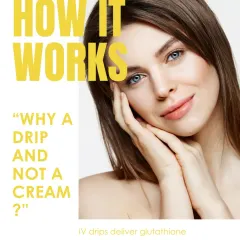 Why a drip and not a cream? This graphic explains how IV drips deliver glutathione directly into the bloodstream. This method allows for much faster absorption and better results compared to oral supplements or topical creams.