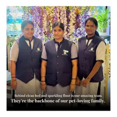 Behind every clean bed and sparkling floor is our amazing housekeeping team. They are the backbone of our pet-loving family, ensuring our facility is always hygienic and comfortable for your pets.