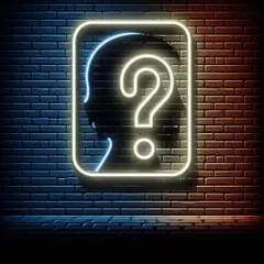 This neon sign art explores the theme of identity and memory. The silhouette of a head with a question mark symbolizes the enigmatic nature of the human mind, making it a thought-provoking piece for a modern space.