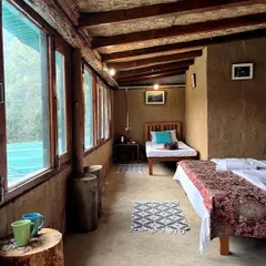 This is the beautiful, rustic campsite built by our guide Rakesh Rana in his native Mukteshwar. It's the perfect base for our MTB workshops, with great trails right at the doorstep.