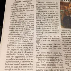 A newspaper article detailing neighbors' concerns about my operation. Facing public criticism and regulatory hurdles is a difficult but important part of this journey that I am open about.