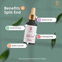 My Split End Hair Serum is designed to restore hair health. It minimizes hair loss, provides a glossy finish, and soothes any irritation, sealing ends for a smooth look.
