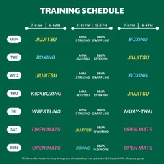 Our massive training schedule update. We've doubled the number of classes and added new time slots and open mats to make training accessible for everyone, 7 days a week.