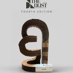 The innovatively designed and hand-crafted trophy from the D/List 2025 awards. We appreciate the artistry that goes into every aspect of these industry events.