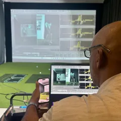 This is our high-performance lab, where science meets the swing. Using GASP Systems force plates and multi-camera video analysis, I break down the forces and torques in a player's movement. This level of detail allows us to pinpoint inefficiencies and unlock power and consistency that can't be seen with the naked eye.