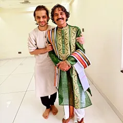 A cherished moment with my Guruji, Pt. Rajendra Gangani. His guidance has not only shaped me as an artist but also as a person. His presence is a constant source of inspiration and strength.