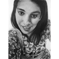 For this A4 commissioned piece, I used a combination of graphite and charcoal to capture the intricate floral pattern of the clothing and the soft features of the subject's face.