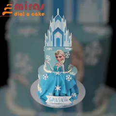 I bring fairy tales to life with creations like this stunning two-tier Frozen cake. It features an edible image of Queen Elsa, a beautifully crafted ice castle topper, and intricate snowflake details, making it a magical centerpiece for any princess party.