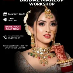 An announcement for a free bridal makeup workshop, offering a chance to learn the latest trends from our experts.