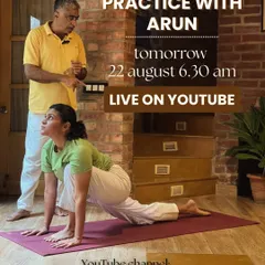 Join our senior teacher, Arun, for a live Sivananda Yoga class on YouTube. With over 30 years of experience, he makes the ancient science of yoga accessible and deeply transformative for modern practitioners.