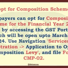 We provide timely and strategic guidance on GST compliance. This update regarding the option to join the GST Composition Scheme is an example of the actionable advice we offer businesses to optimize their tax strategy and ensure hassle-free filing.