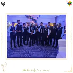 Team Drinq, suited up and synced up. This photo captures the professionalism and unity of our bartending crew.