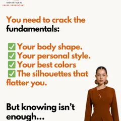 To truly own your style, you need to crack the fundamentals: your body shape, personal style, best colors, and flattering silhouettes. Knowing isn't enough, you have to apply it.