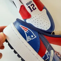 A close-up of the heel area, showing the classic Patriots logo. Every part of the shoe is an opportunity to add a meaningful detail for the fan.