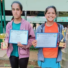 The winner and runner-up from the Girls U14 category at the AITA CS7 tournament. We are committed to providing equal opportunities and recognition for both boys and girls in competitive tennis.