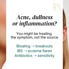 Are you treating the symptom or the source? Bloating can be linked to breakouts, IBS to eczema flares, and antibiotic use to increased skin sensitivity. Understanding these connections is key to effective treatment.