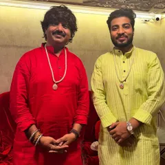 A formal picture with Pt. Ajay Prasanna ji, whose guidance and musical energy are unforgettable.