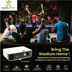 Bring the stadium experience home for the next big match. We install high-brightness, low-lag 4K projectors like this BenQ model, specifically designed for sports, so you never miss a moment of the action.