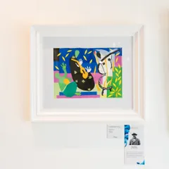 A full view of the framed Matisse lithograph. This piece belongs to the Fauvism art movement and is a testament to the artist's innovative vision.