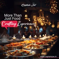 We believe catering is about more than just food; it's about crafting an experience. This image captures the ambiance of a large-scale event, with a beautifully arranged buffet under warm lighting, showcasing our ability to manage gala dinners and major celebrations.