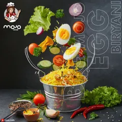 My Big Mojo Egg Biryani comes with perfectly boiled eggs nestled in fragrant, spiced rice. A simple and satisfying meal for everyone.