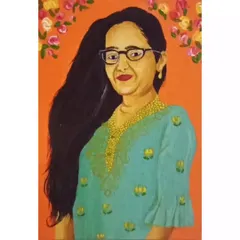 For a more traditional gift, I offer detailed mini portraits. This 5x7 inch canvas painting was commissioned as a birthday present and includes an easel for display.