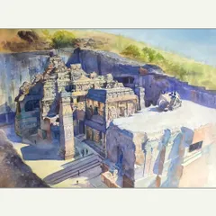 I am honored to have my watercolour painting of the Kailash Temple at Ellora selected for the Third Kolkata International Art Exhibition 2025. It's a dream to be part of an event with artists from around the globe.