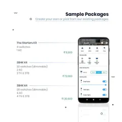To make things simple, we offer sample packages like "The Starters Kit" for just ₹11,000. We also have comprehensive kits for 2BHK and 3BHK homes, or you can create your own custom package based on your specific requirements.