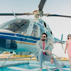 For the couple that dreams bigger, your love story can take flight. I offer exclusive pre-wedding shoots with helicopters and private jets in Pune, creating a backdrop that is as grand and adventurous as your love. This is more than a photoshoot; it's an unforgettable experience.