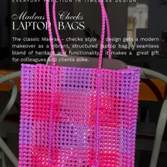 The classic Madras checks design gets a modern makeover in this vibrant, structured laptop bag. It's a seamless blend of heritage and functionality, making a great gift for colleagues and clients alike.