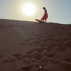 Sandboarding in the desert. Fitness gives you the energy and ability to say yes to adventures like this.