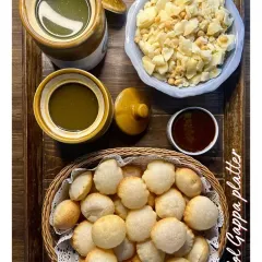 My Gol Gappa platter is a party favorite. It comes with crispy puris, spiced potato filling, and two types of freshly prepared water (spicy and sweet), so you can create your perfect bite.