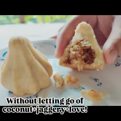 Even with a new form, I never let go of the soul of the modak. The filling is made the traditional way with fresh coconut, jaggery, and a lot of love.