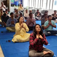This is a simple breathing practice we do to center ourselves. These techniques, rooted in classical Hatha Yoga, are easy to learn and can provide immediate relief from mental chatter and fatigue during the workday.