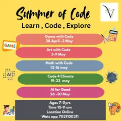 Our "Summer of Code" is a great example of our themed online camps. Each week focuses on a different application, like coding games, creating art, or using AI for good, making learning diverse and exciting.